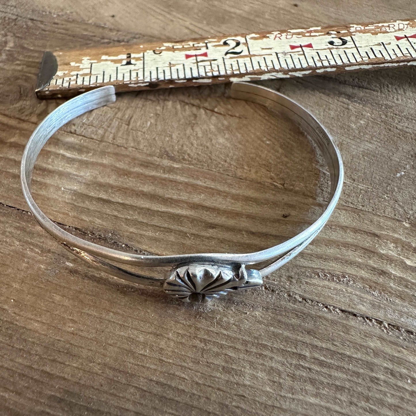 Petite Navajo Sterling Silver Bear Cuff Bracelet - High Voltage Ranch