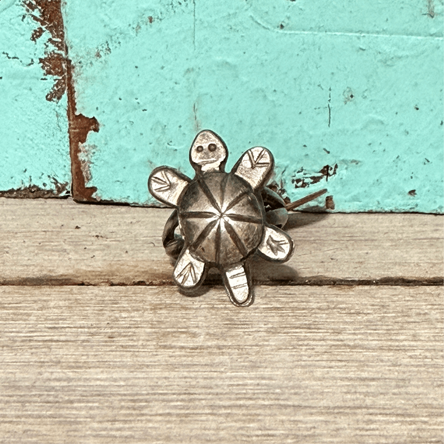 Size 3 Vintage Sterling Silver Turtle Ring
