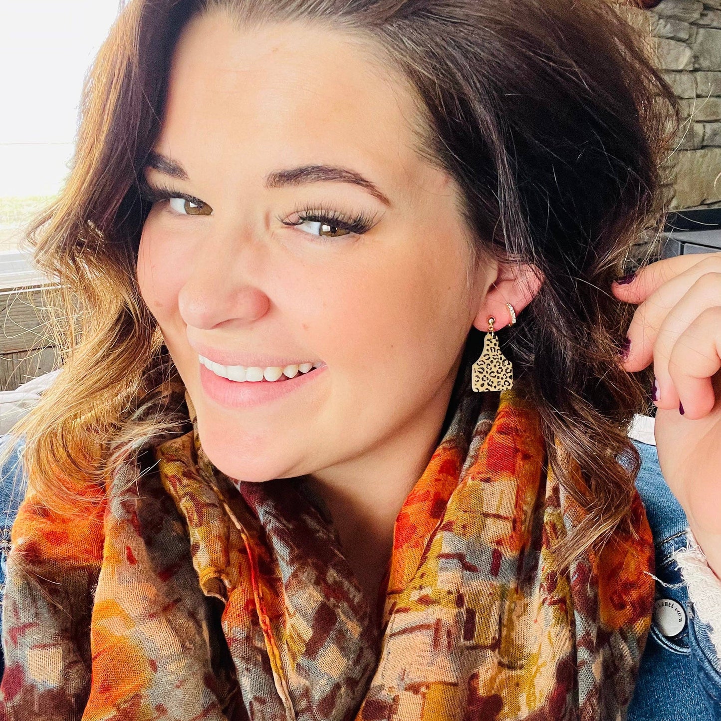 Western Cow Tag Leopard Print Earrings - High Voltage Ranch