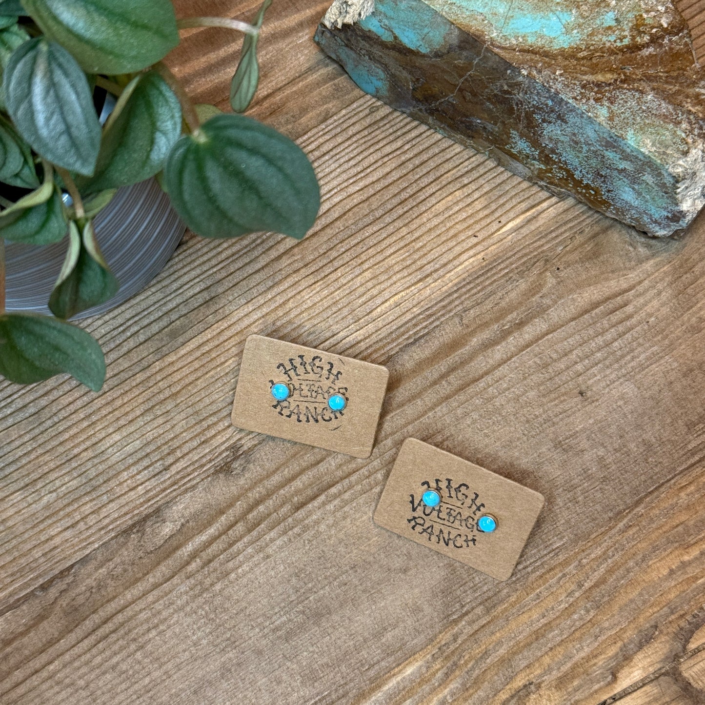 Dainty Kingman Turquoise Stud Earrings