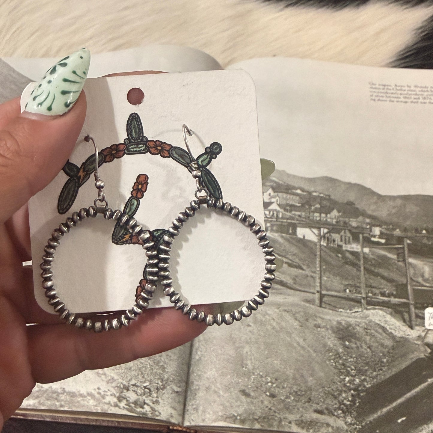 Sterling Silver Desert Pearl Hoop Earrings