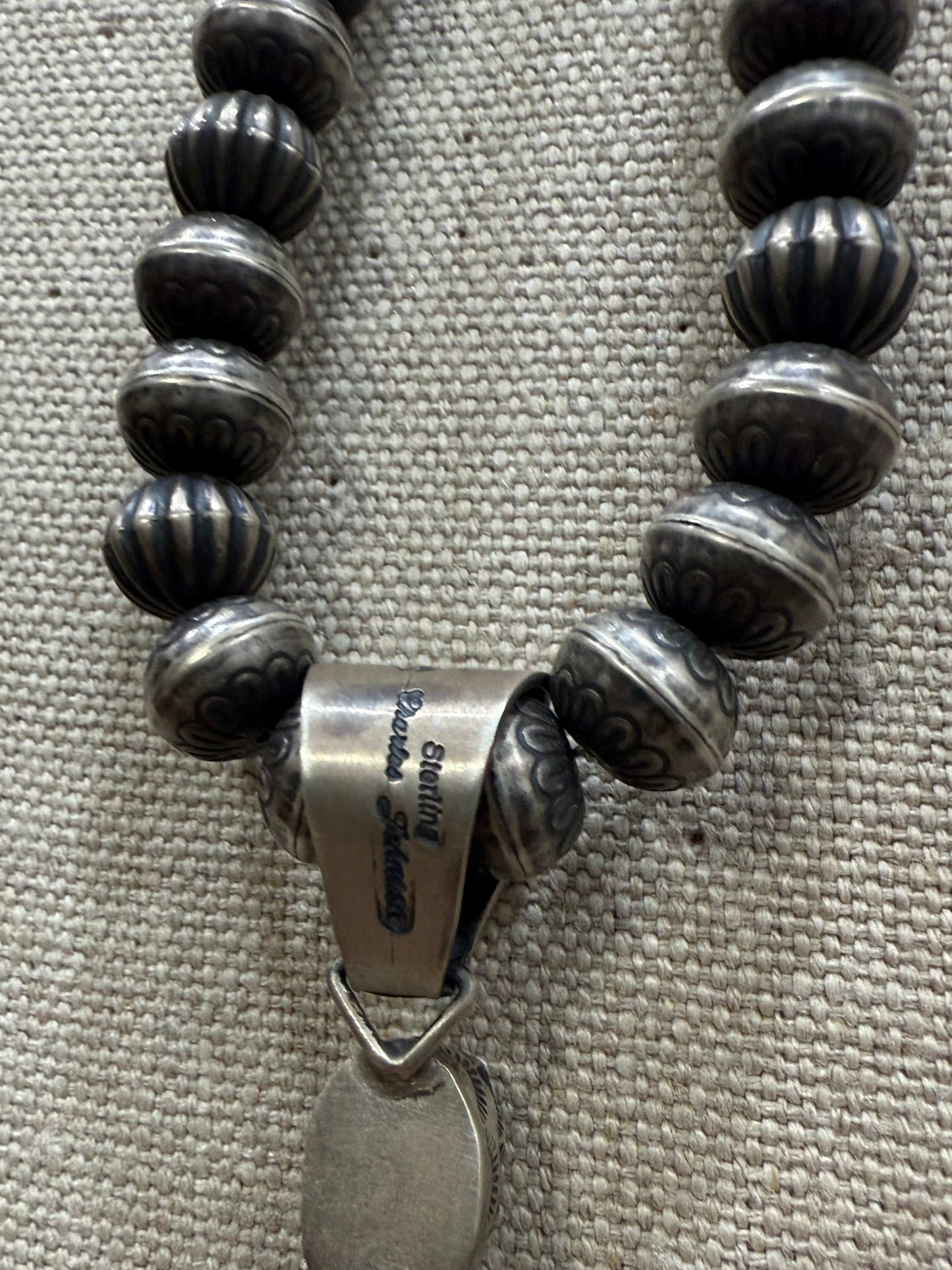 Navajo Sterling Silver Necklace w/ Golden Hills Turquoise Pendant
