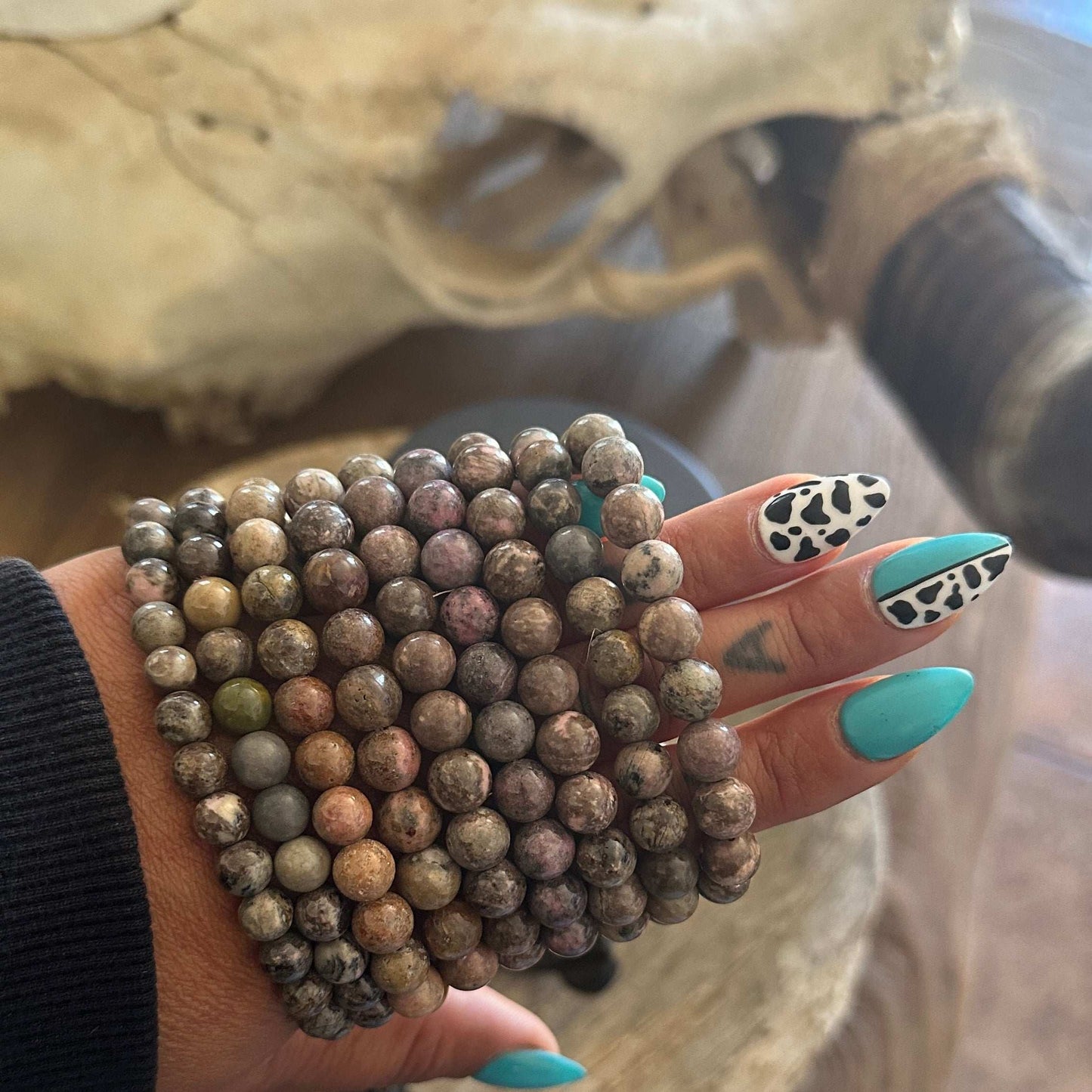 8mm Crystal Bead Stretch Bracelet - High Voltage Ranch
