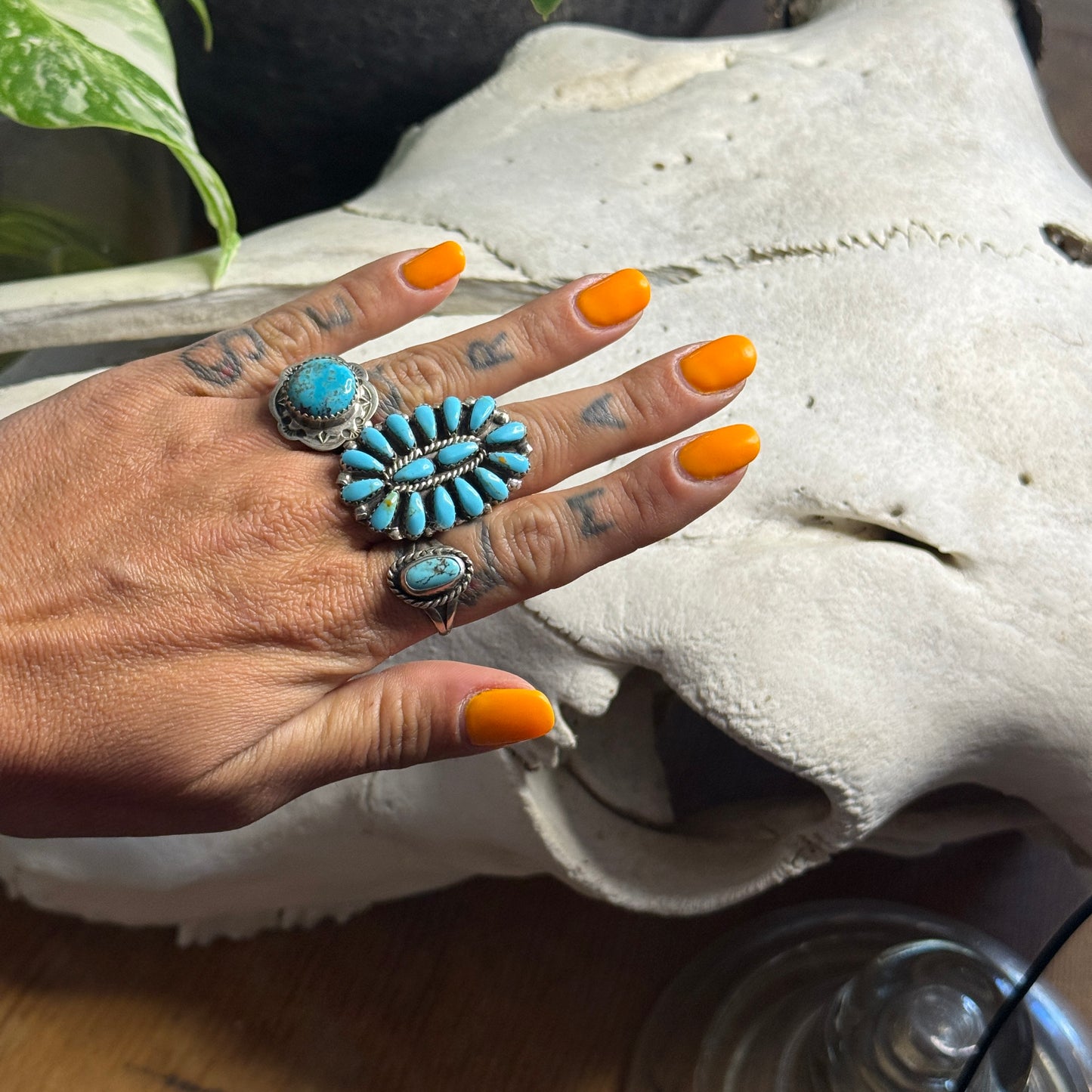 Size 7 Turquoise Cluster Ring