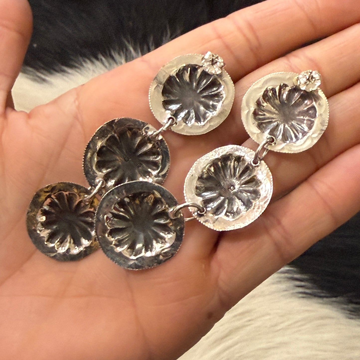 Concho Earrings with turquoise stones