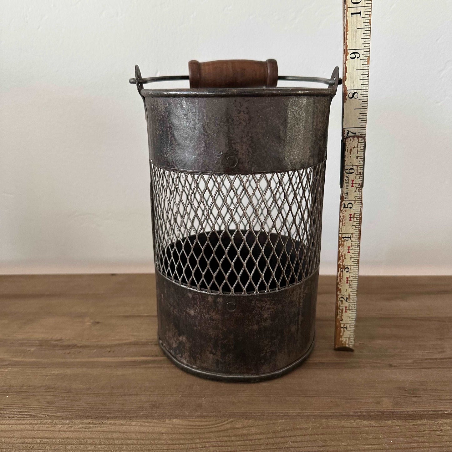 Rustic Metal Bucket with Handle