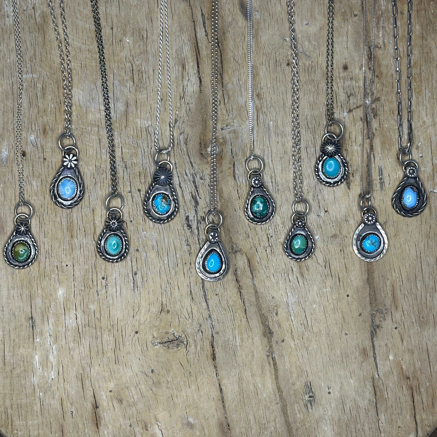 Dainty Sterling Silver and Turquoise Pendant Necklace - High Voltage Ranch