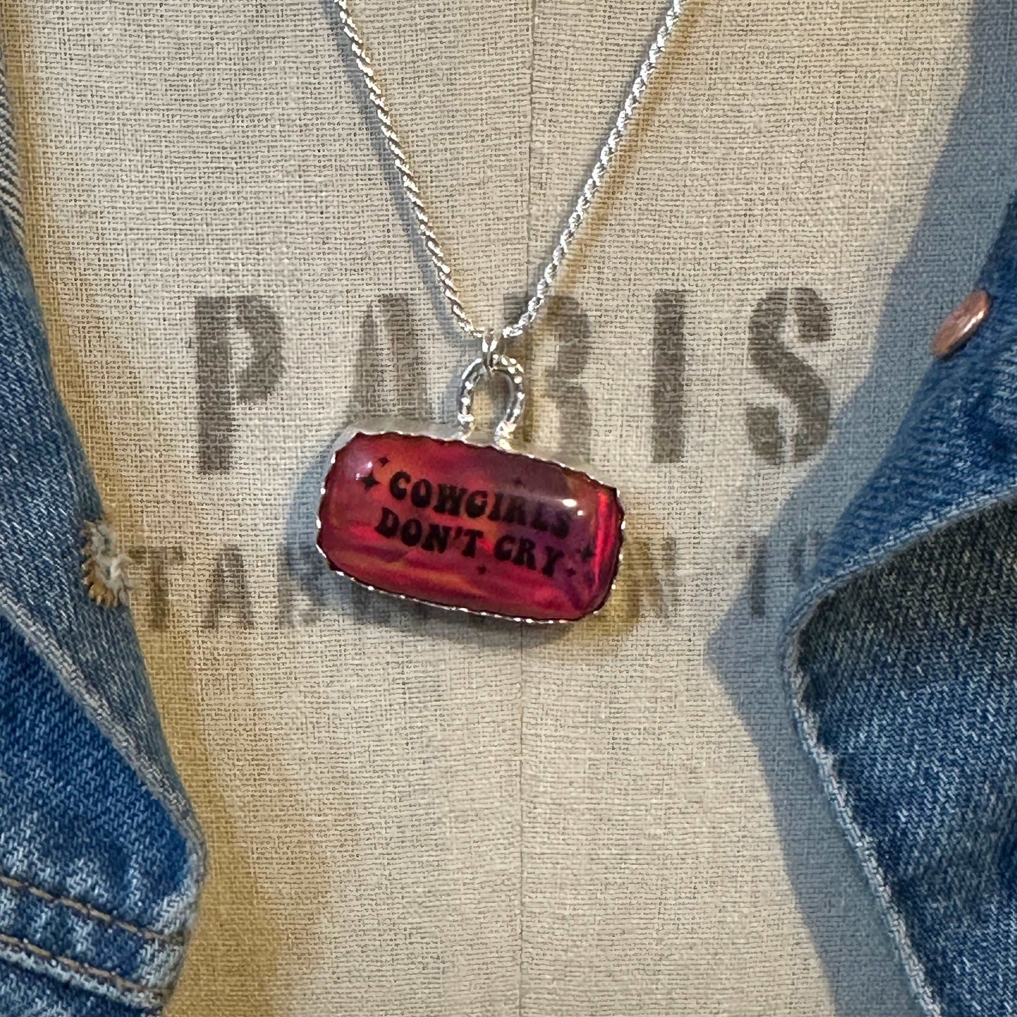 Sterling Silver Aurora “Cowgirls Don’t Cry” Necklace - High Voltage Ranch
