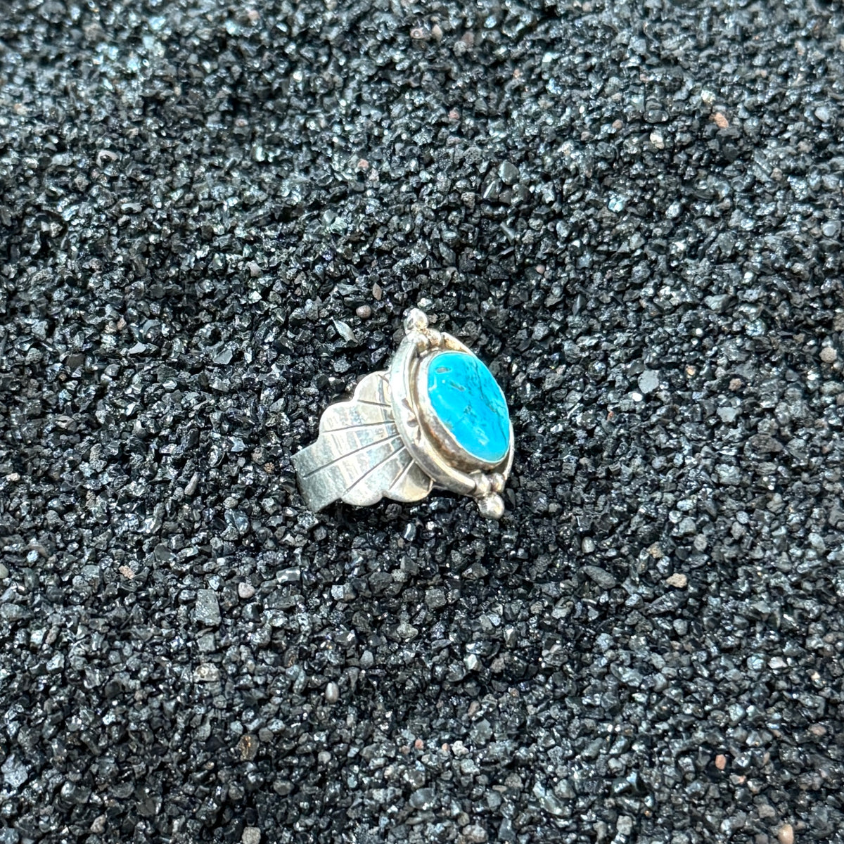 Size 6 Navajo Sterling Silver Turquoise Ring