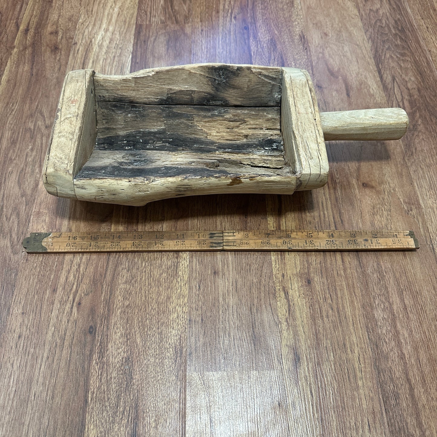 Small Rustic Wood Trough w/ Handle