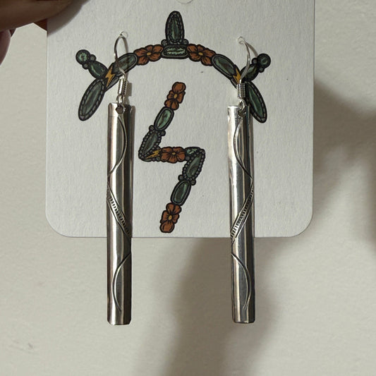 Sterling Silver Navajo Walking Stick Earrings