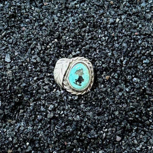 Size 4 Vintage Sterling Silver Turquoise Ring