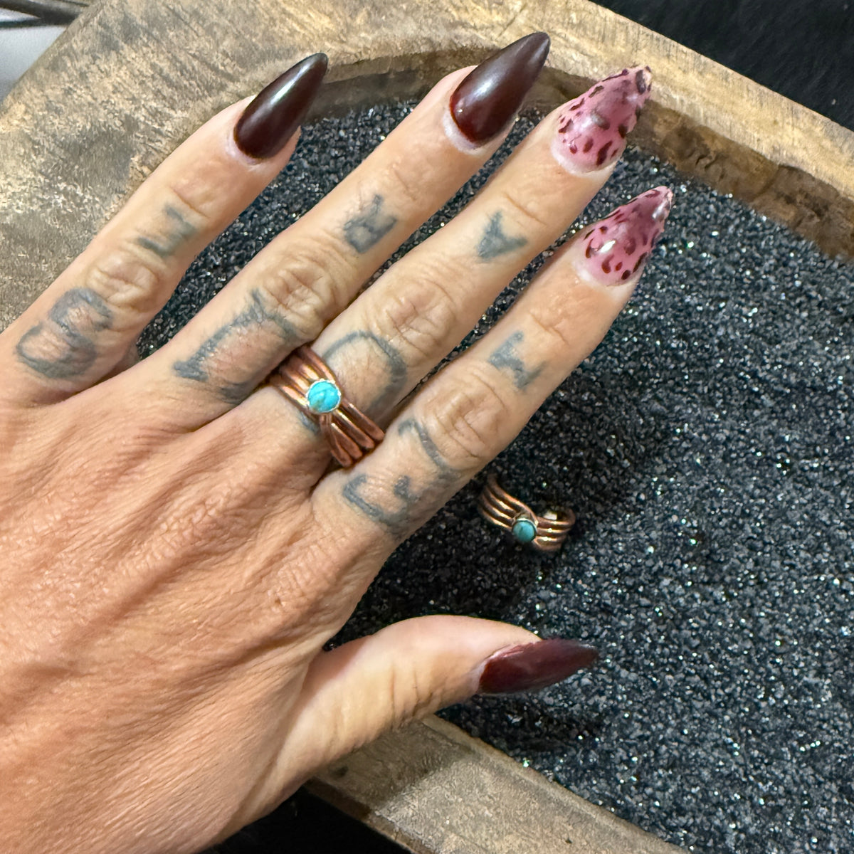 Native American Copper Turquoise Ring