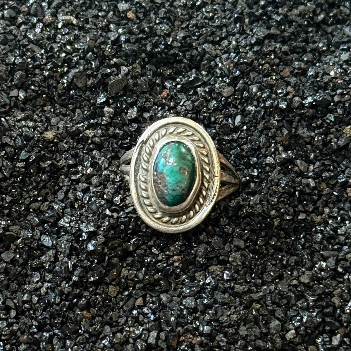 Size 6.25 Vintage Sterling Silver Turquoise Ring