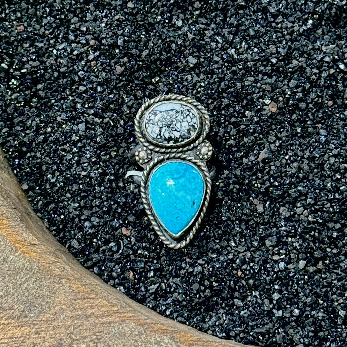 Size 9 Navajo Sterling Turquoise Ring