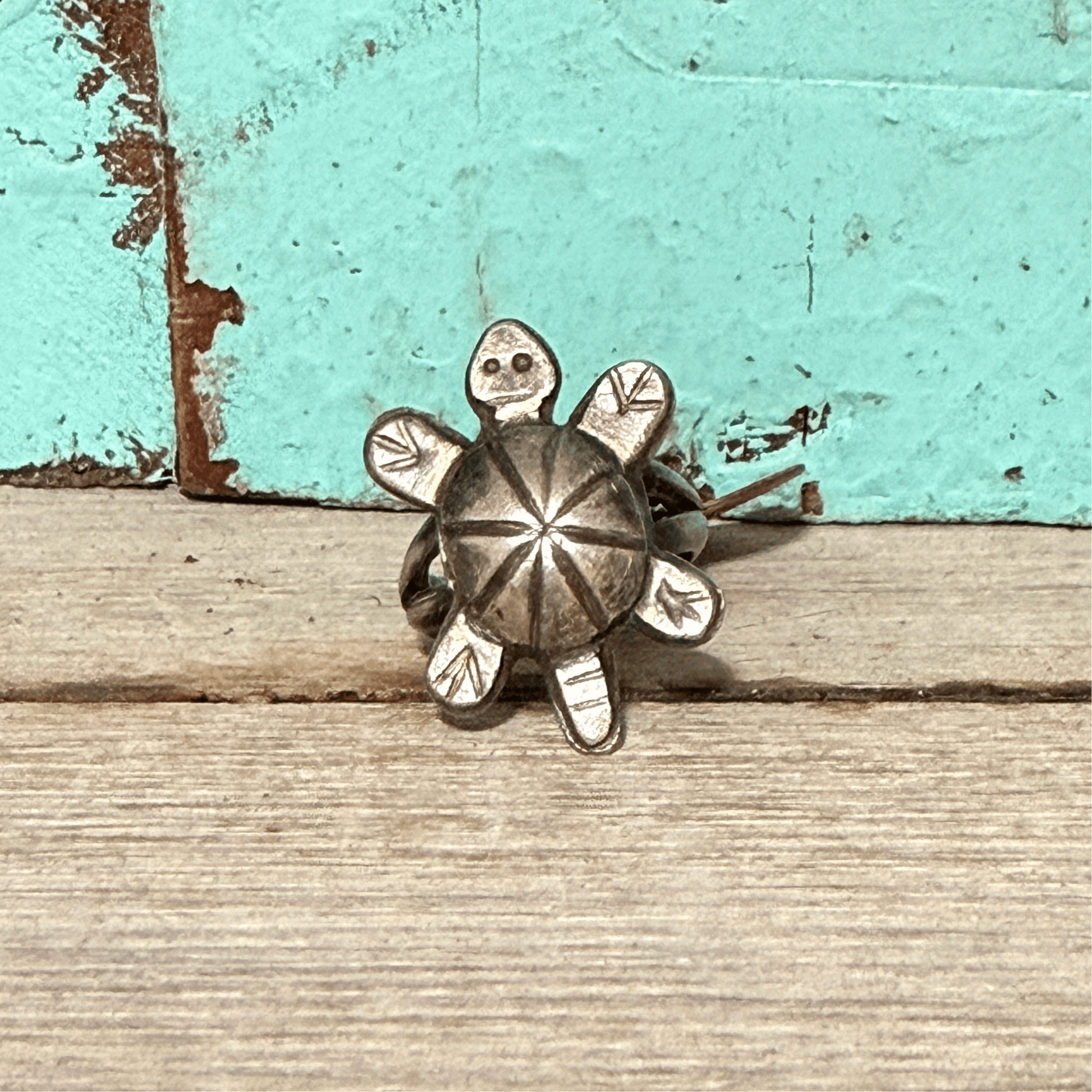 Size 3 Vintage Sterling Silver Turtle Ring