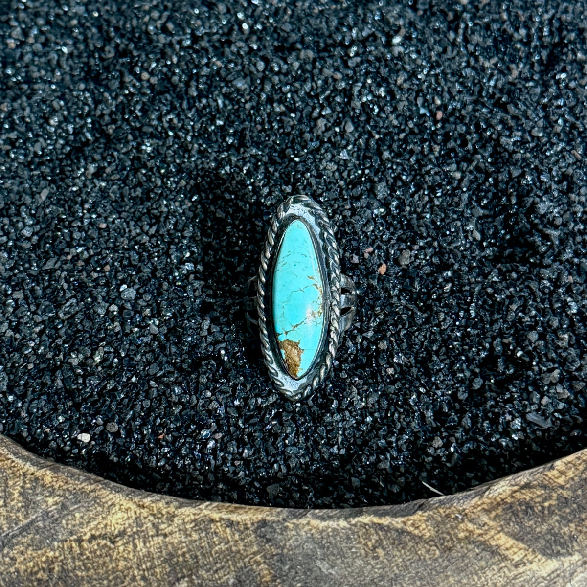 Size 6.25 Vintage Sterling Silver Turquoise Ring