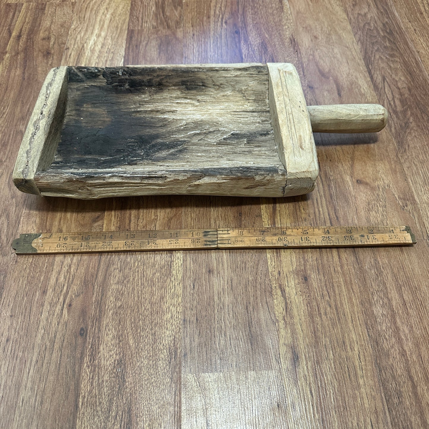 Small Rustic Wood Trough w/ Handle