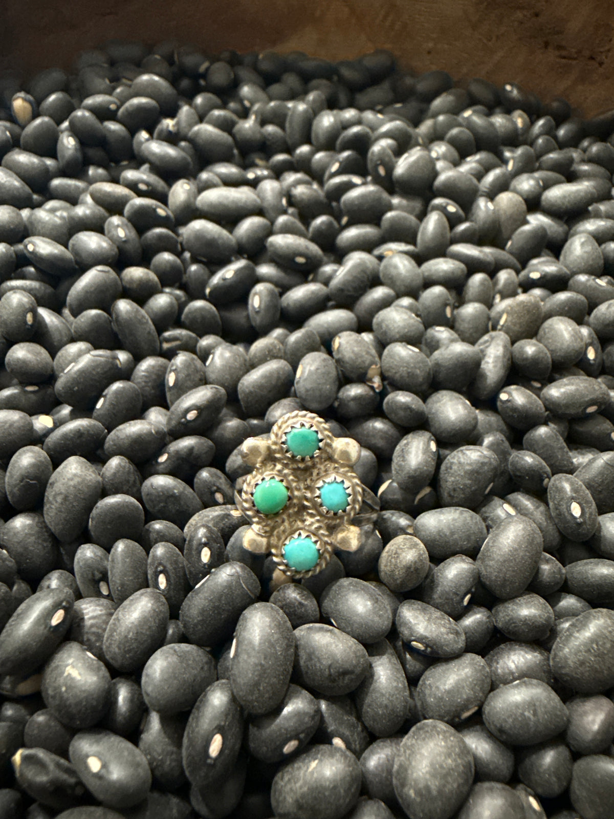 Size 7.25 Vintage Sterling Silver Turquoise Ring