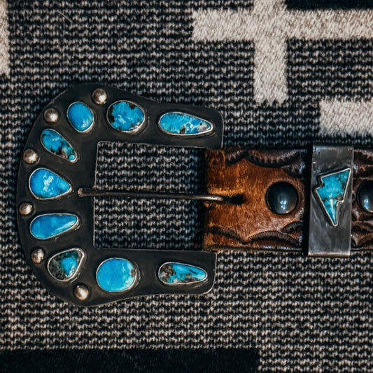 Turquoise Belt Buckle with Keeper Loop