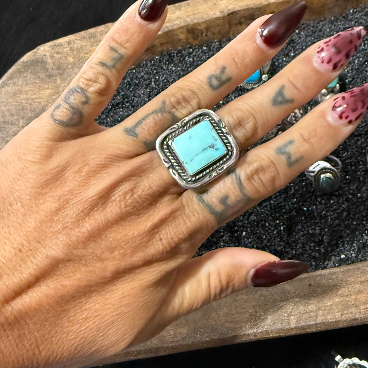 Size 7.25 Sterling Silver Turquoise Ring