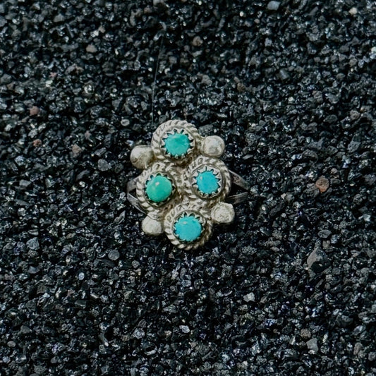 Size 7.25 Vintage Sterling Silver Turquoise Ring