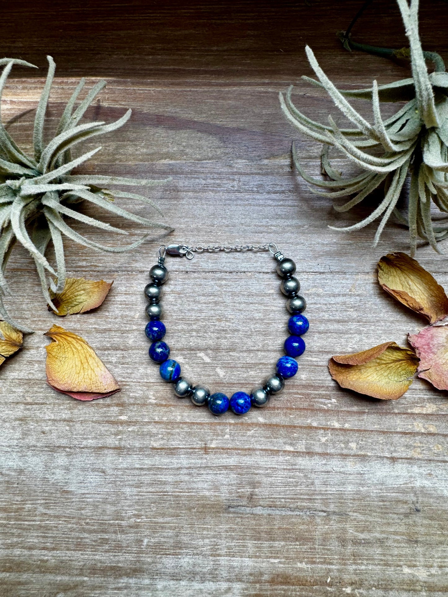 Lapis & Sterling Silver Bracelet – 6.5” + Extender
