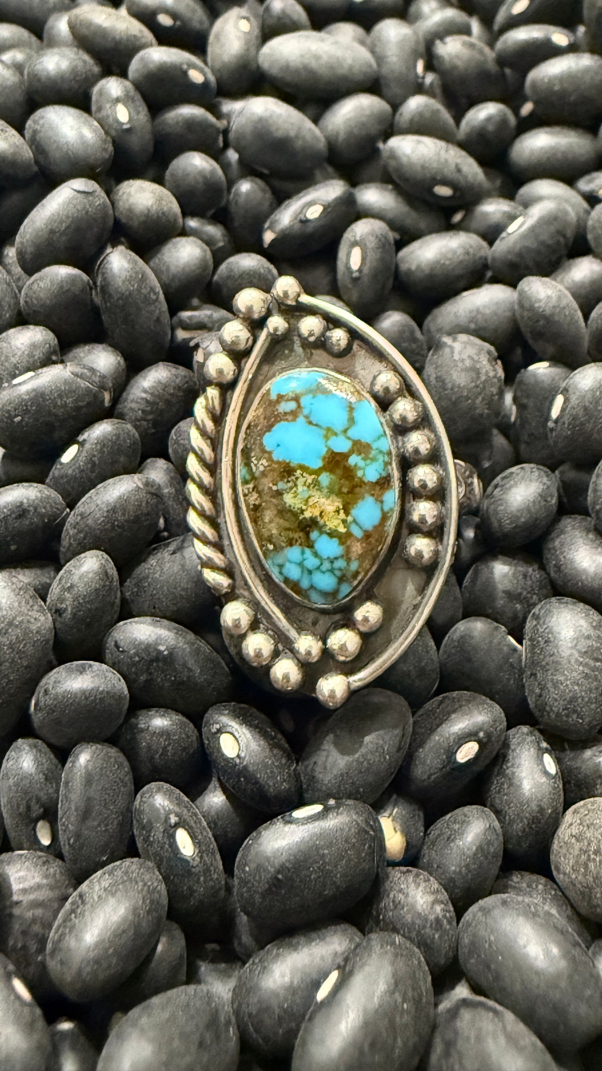 Size 7 Navajo Sterling Silver Turquoise Ring