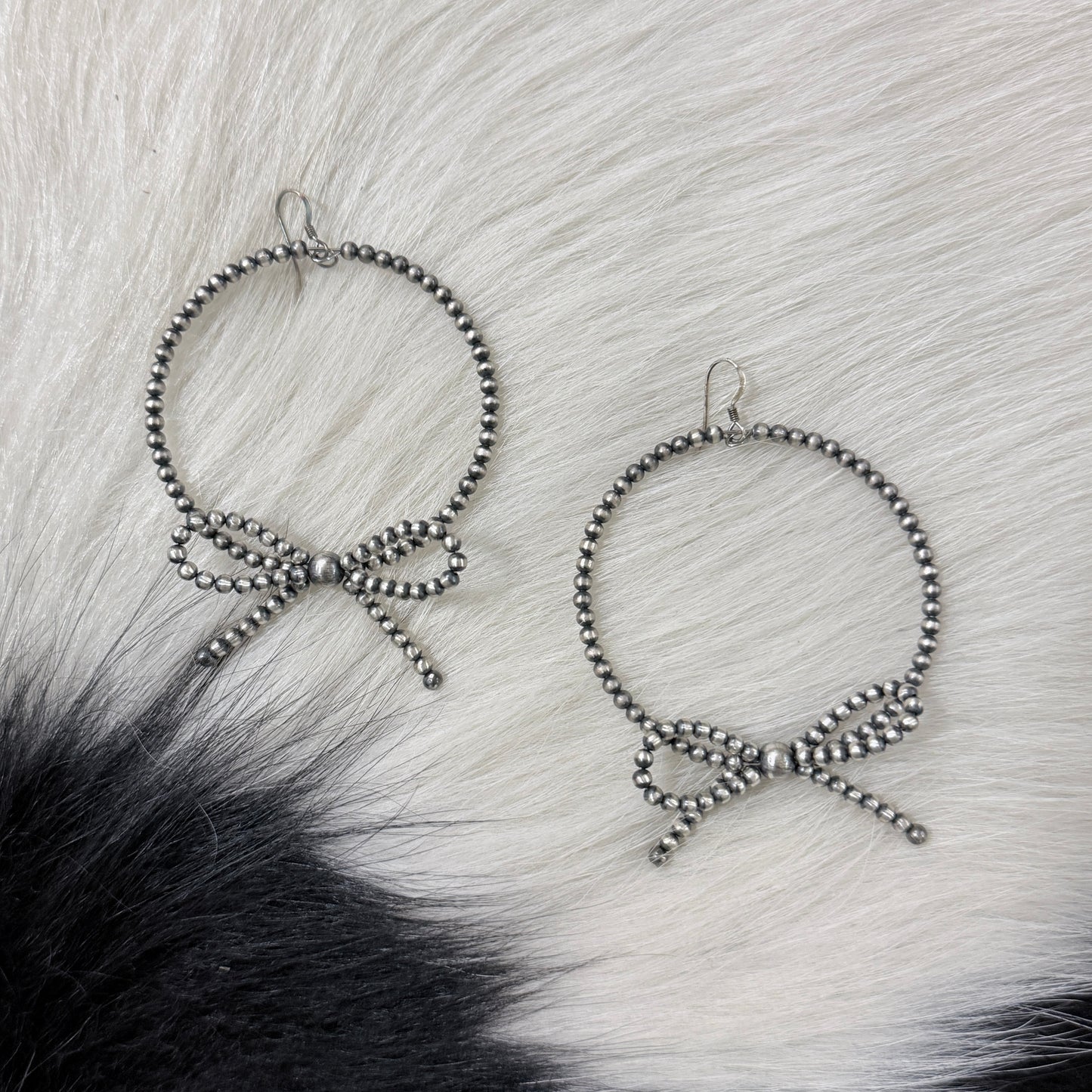 Desert Pearl Hoop Earrings with Bows