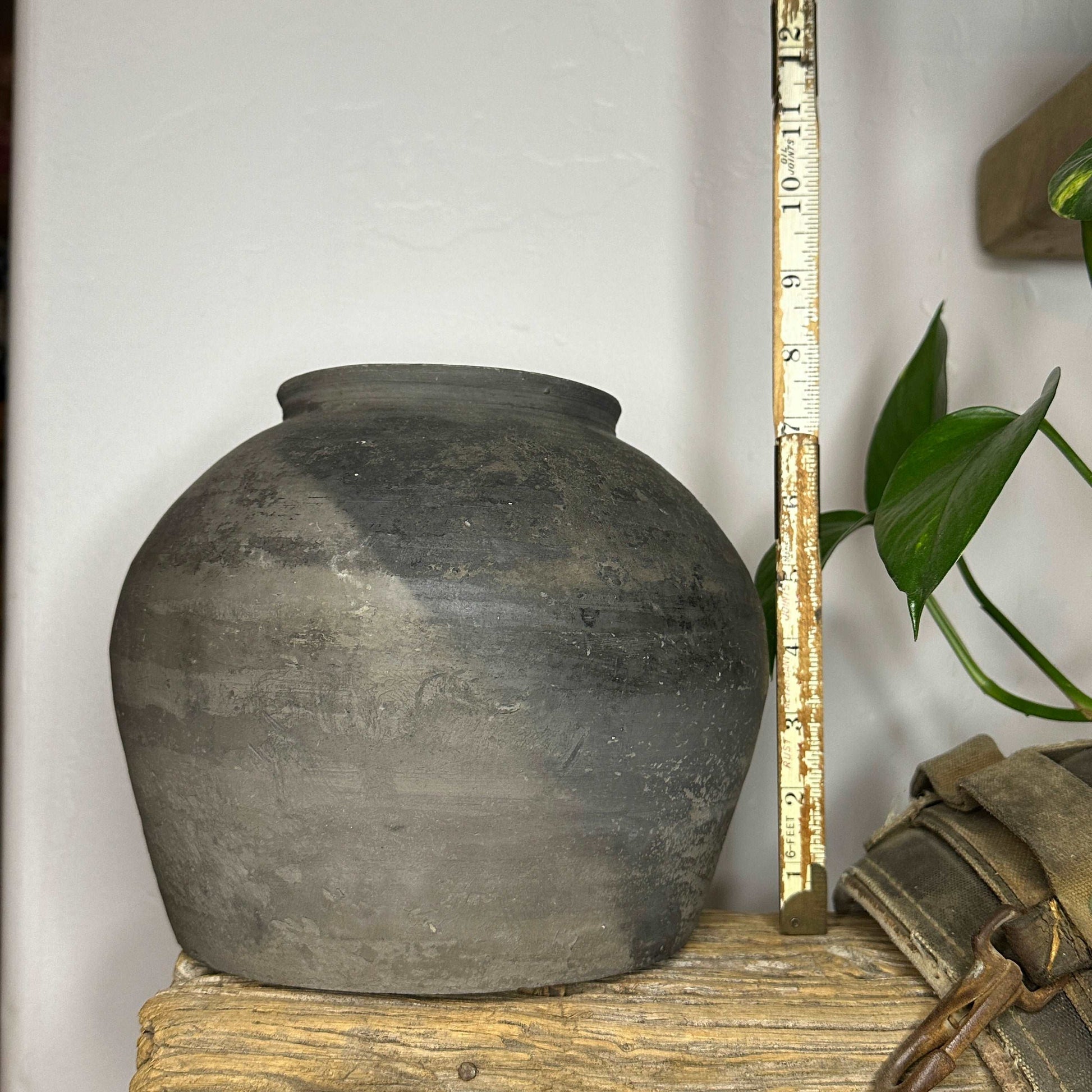Rustic Found Handmade Black Vessel