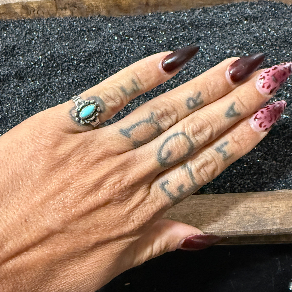 Size 4.75 Vintage Navajo Sterling Silver Turquoise Ring