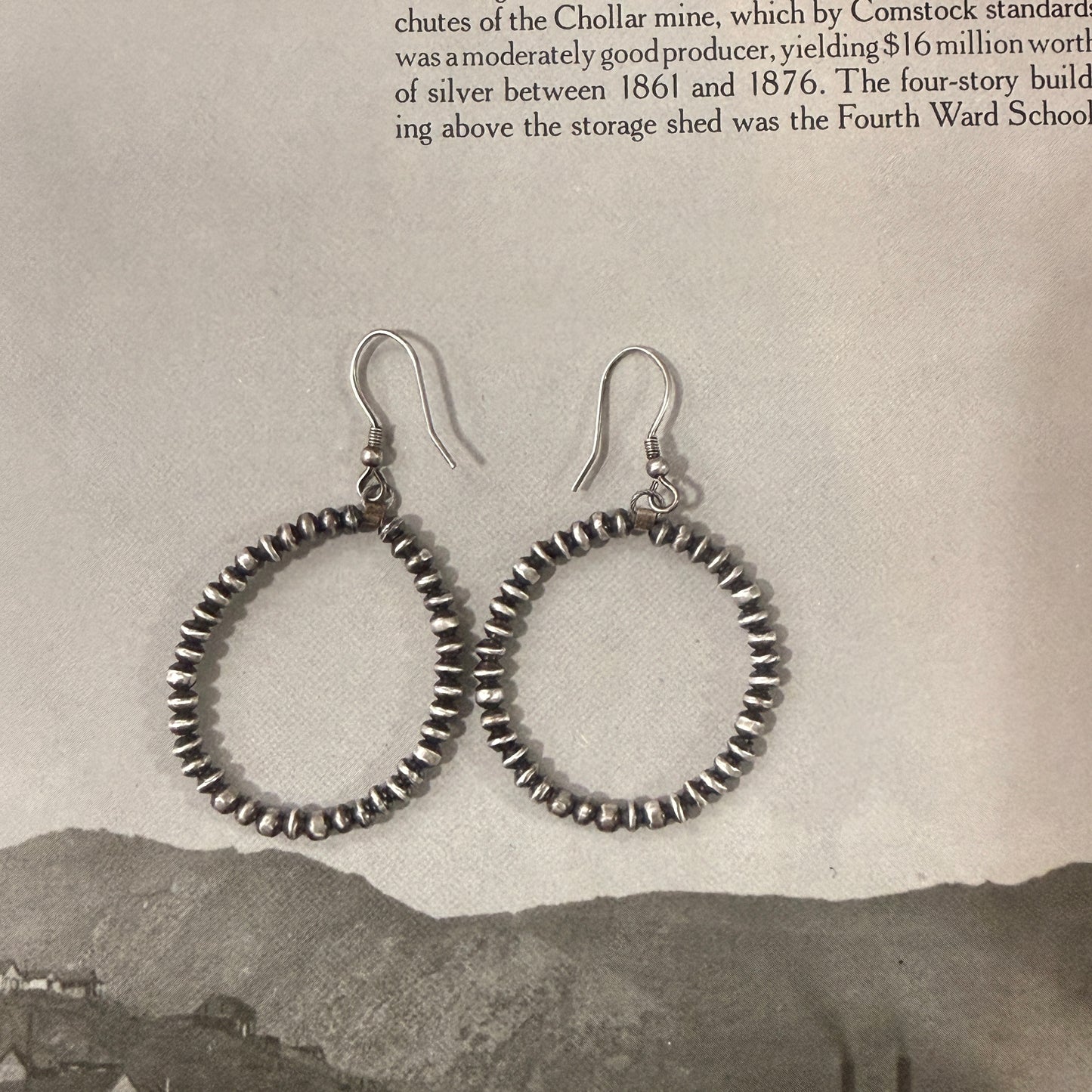 Sterling Silver Desert Pearl Hoop Earrings