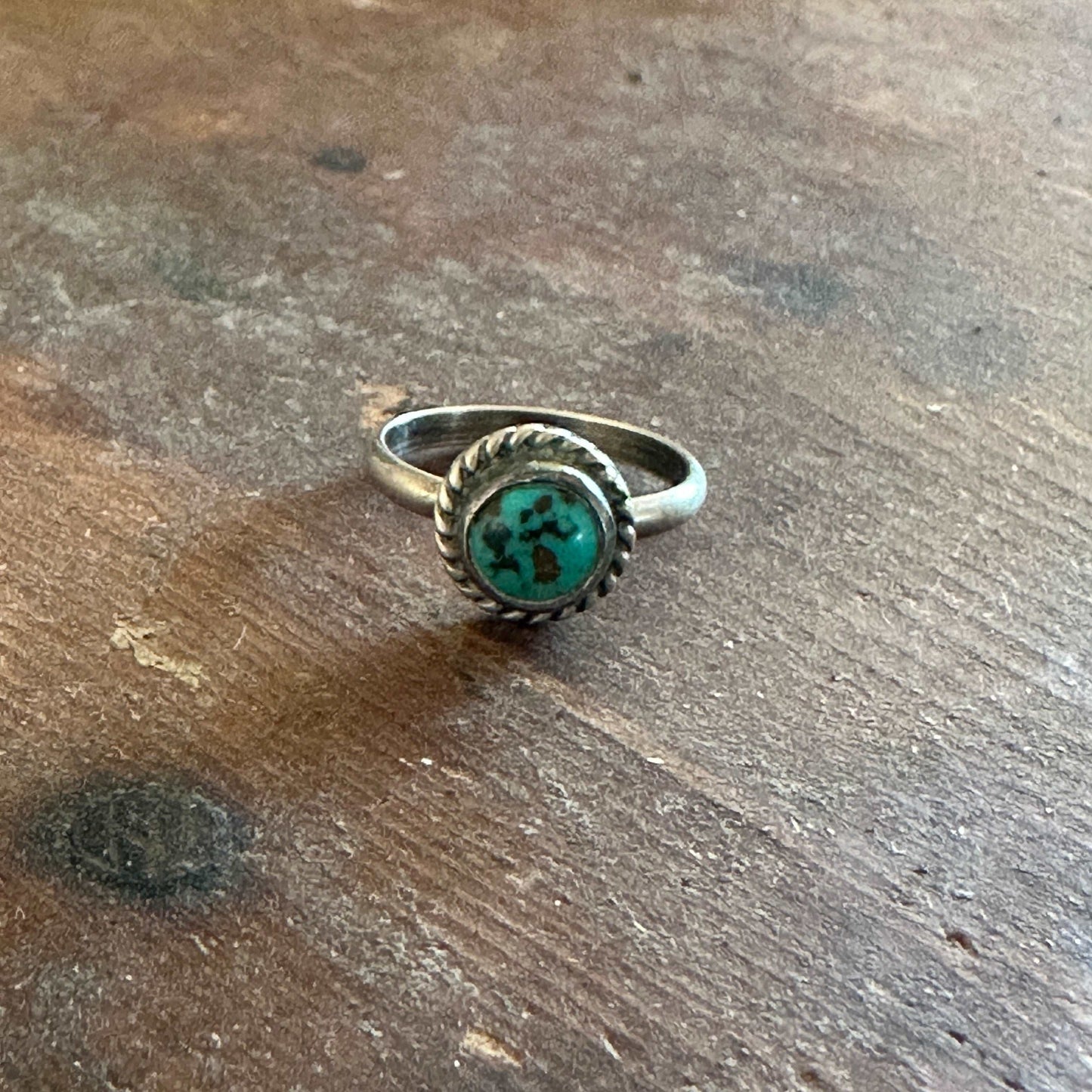 Size 3.5 Vintage Turquoise Sterling Silver Ring - High Voltage Ranch