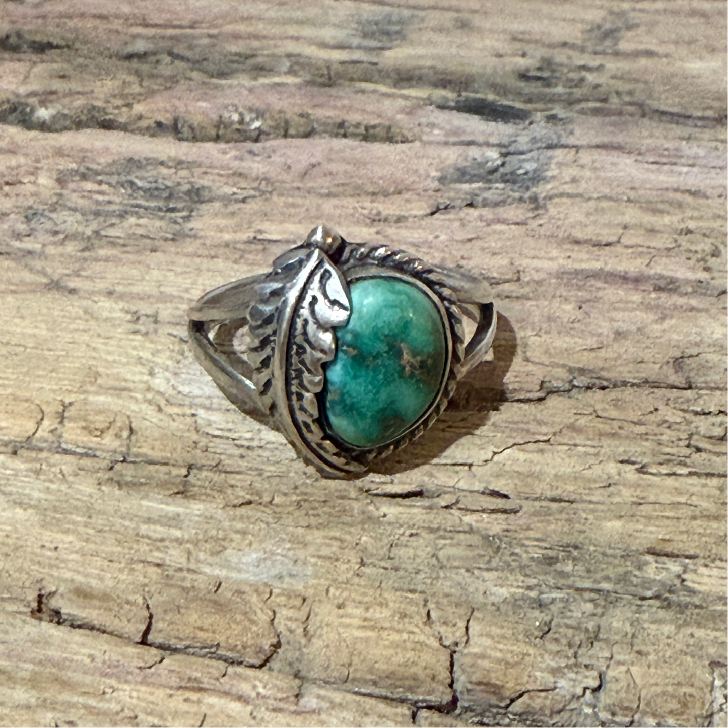 Size 9.5 Vintage Sterling Silver Turquoise Ring