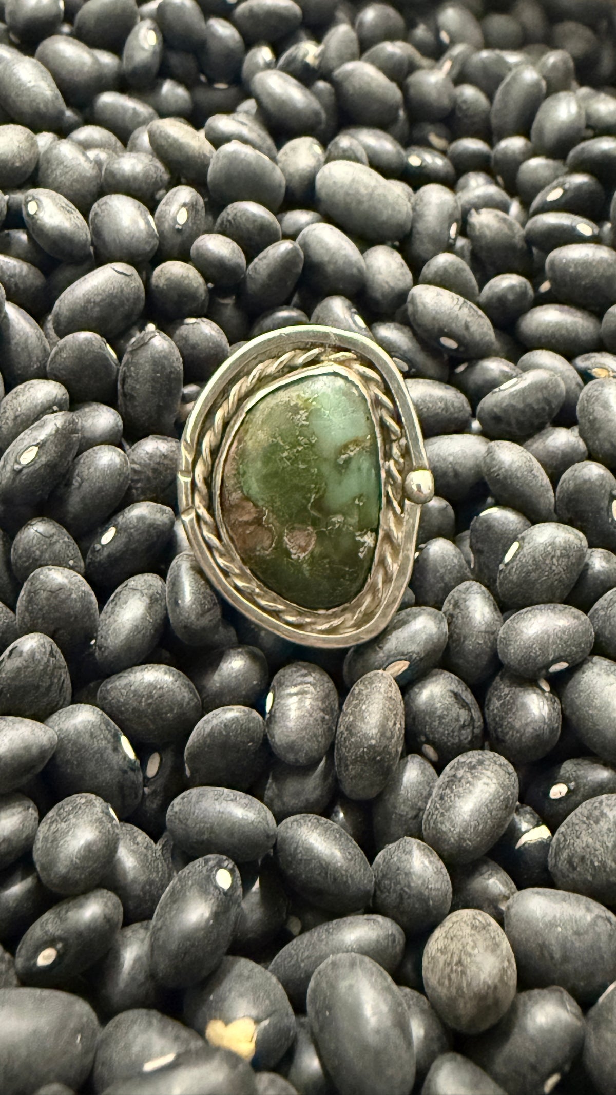 Size 8.25 Vintage Navajo Sterling Turquoise Ring