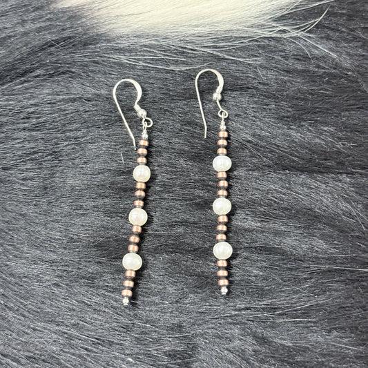 Copper and Freshwater Pearl Earrings