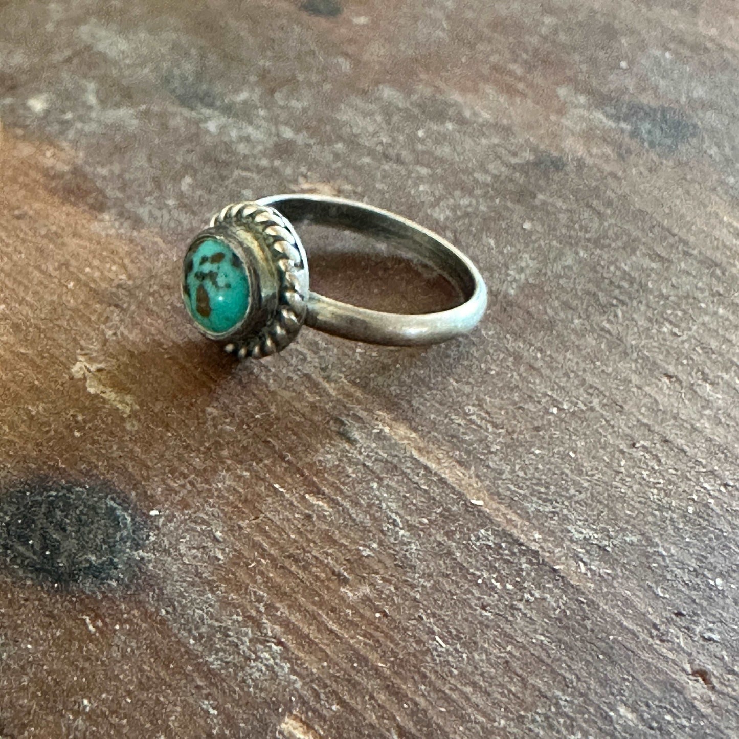 Size 3.5 Vintage Turquoise Sterling Silver Ring - High Voltage Ranch