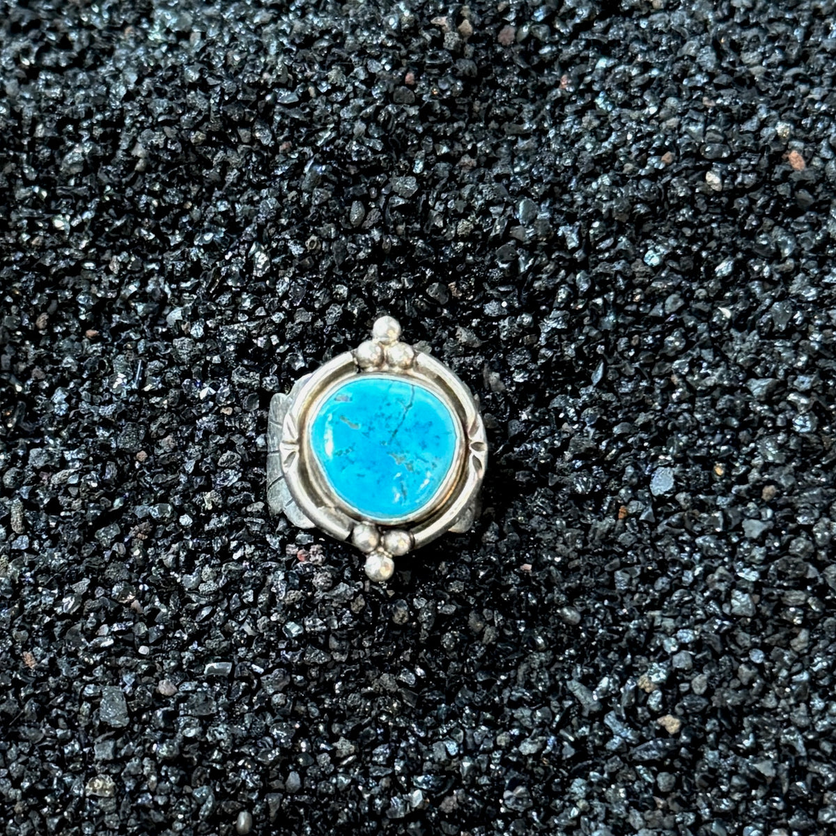 Size 6 Navajo Sterling Silver Turquoise Ring