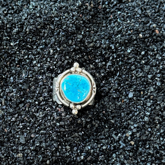Size 6 Navajo Sterling Silver Turquoise Ring