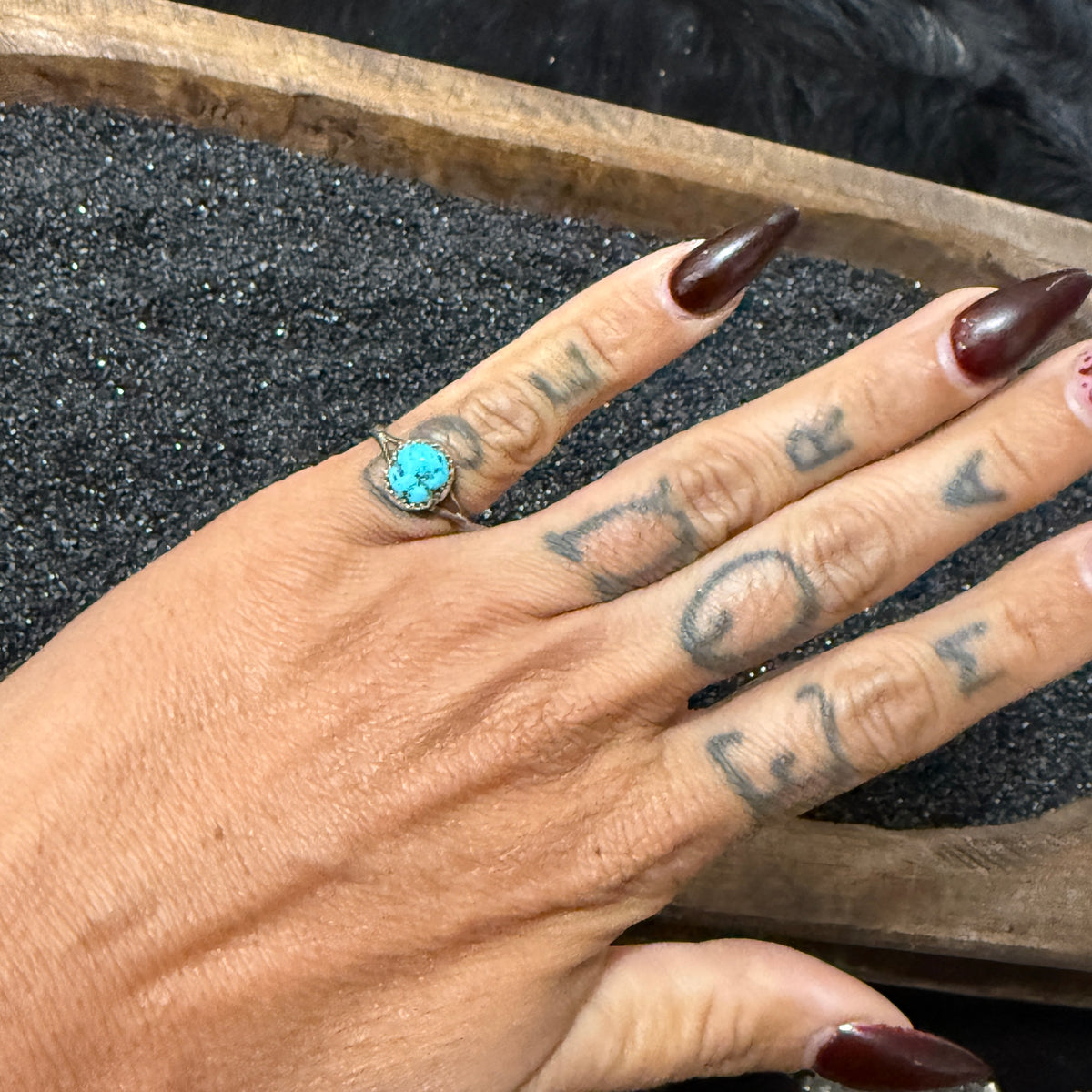 Size 5 Navajo Sterling Silver Turquoise Ring