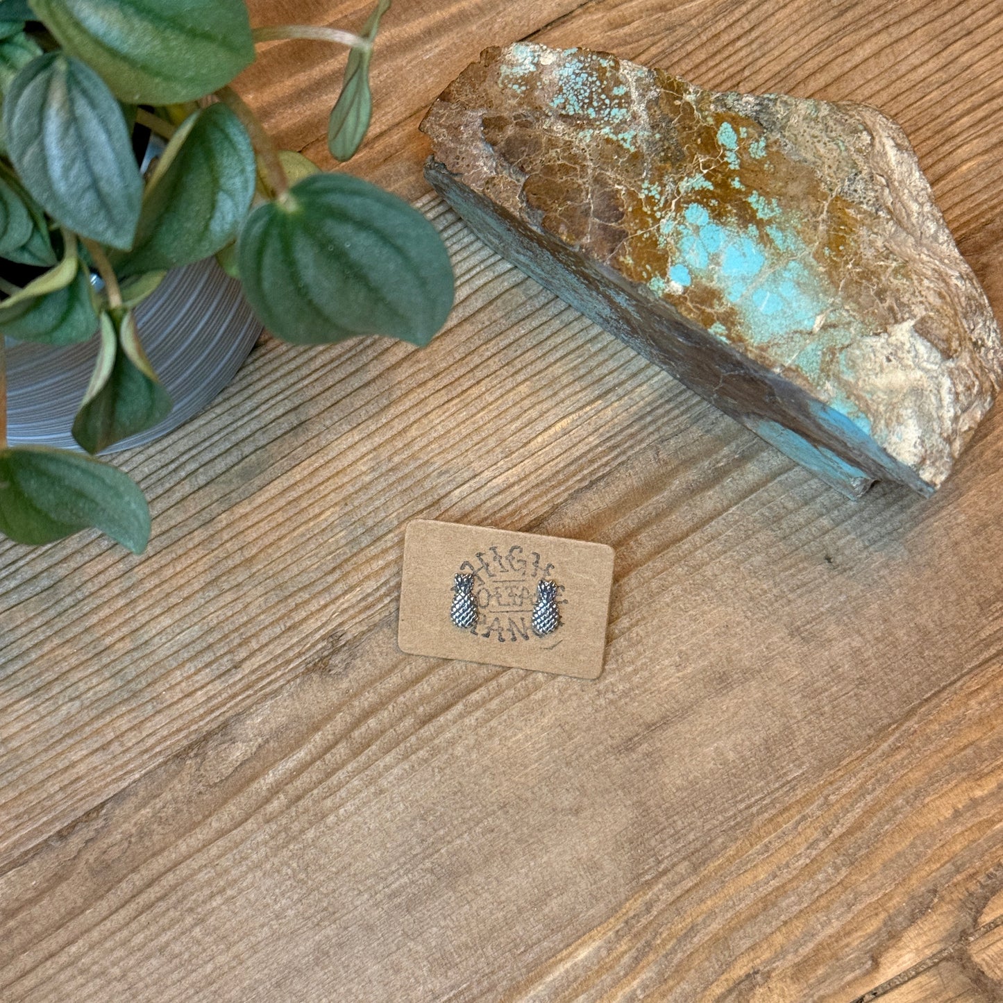 Dainty Sterling Silver Pineapple Stud Earrings