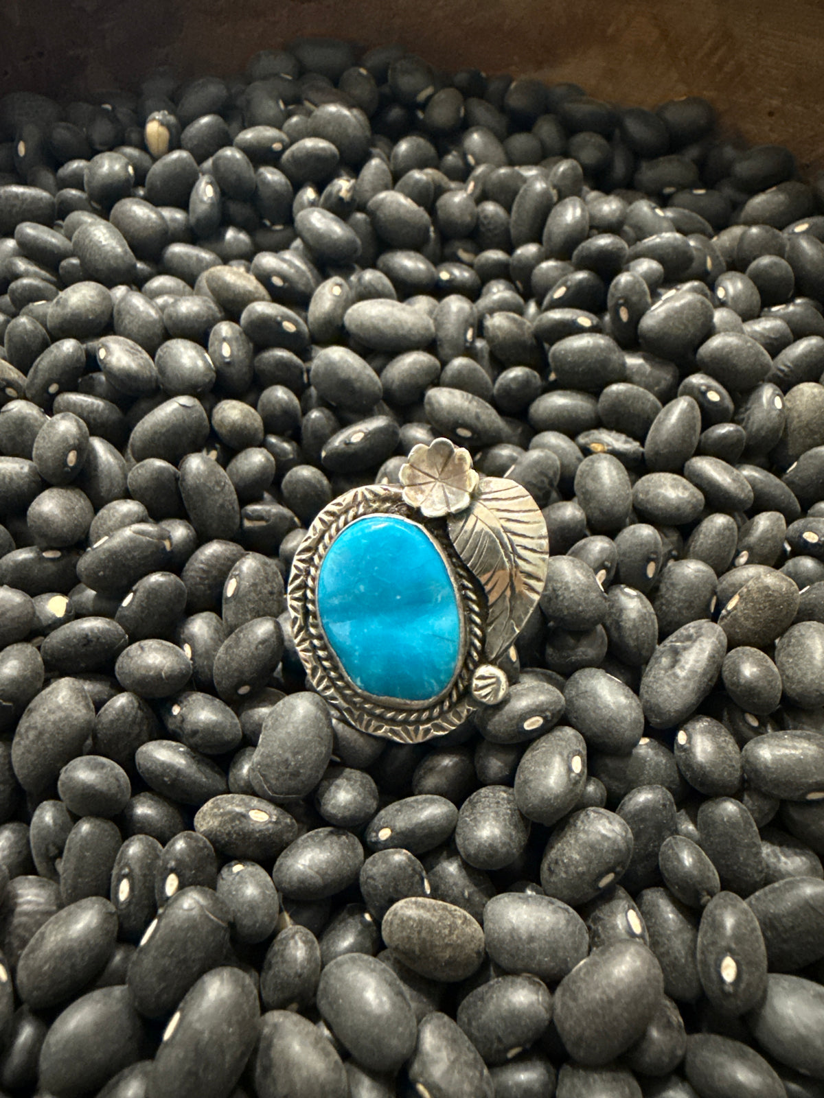Size 6 Vintage Sterling Silver Turquoise Ring