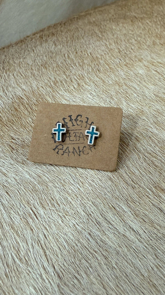 Turquoise Cross Earrings