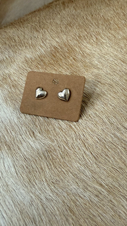 Sterling Heart Stud Earrings