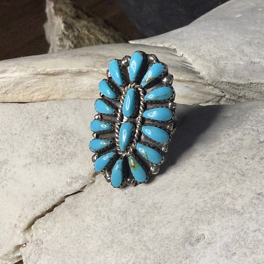 Size 7 Turquoise Cluster Ring
