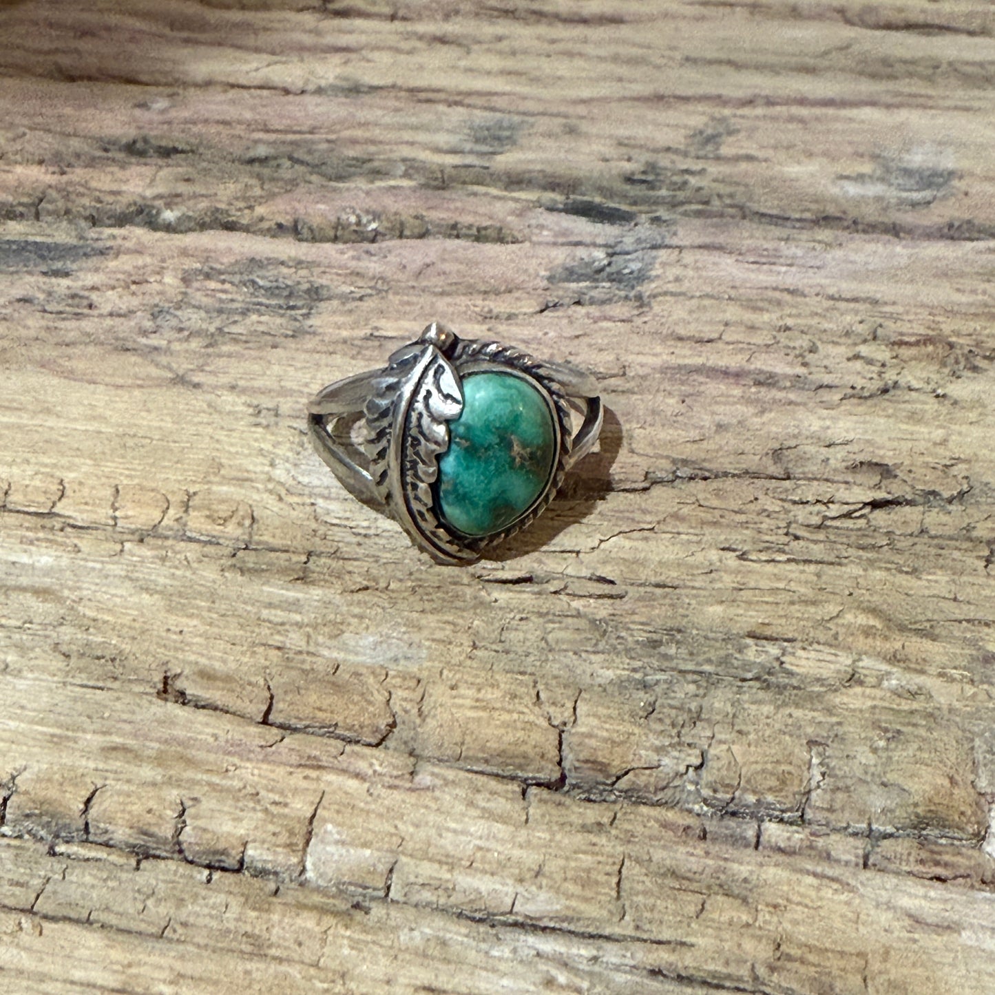 Size 9.5 Vintage Sterling Silver Turquoise Ring