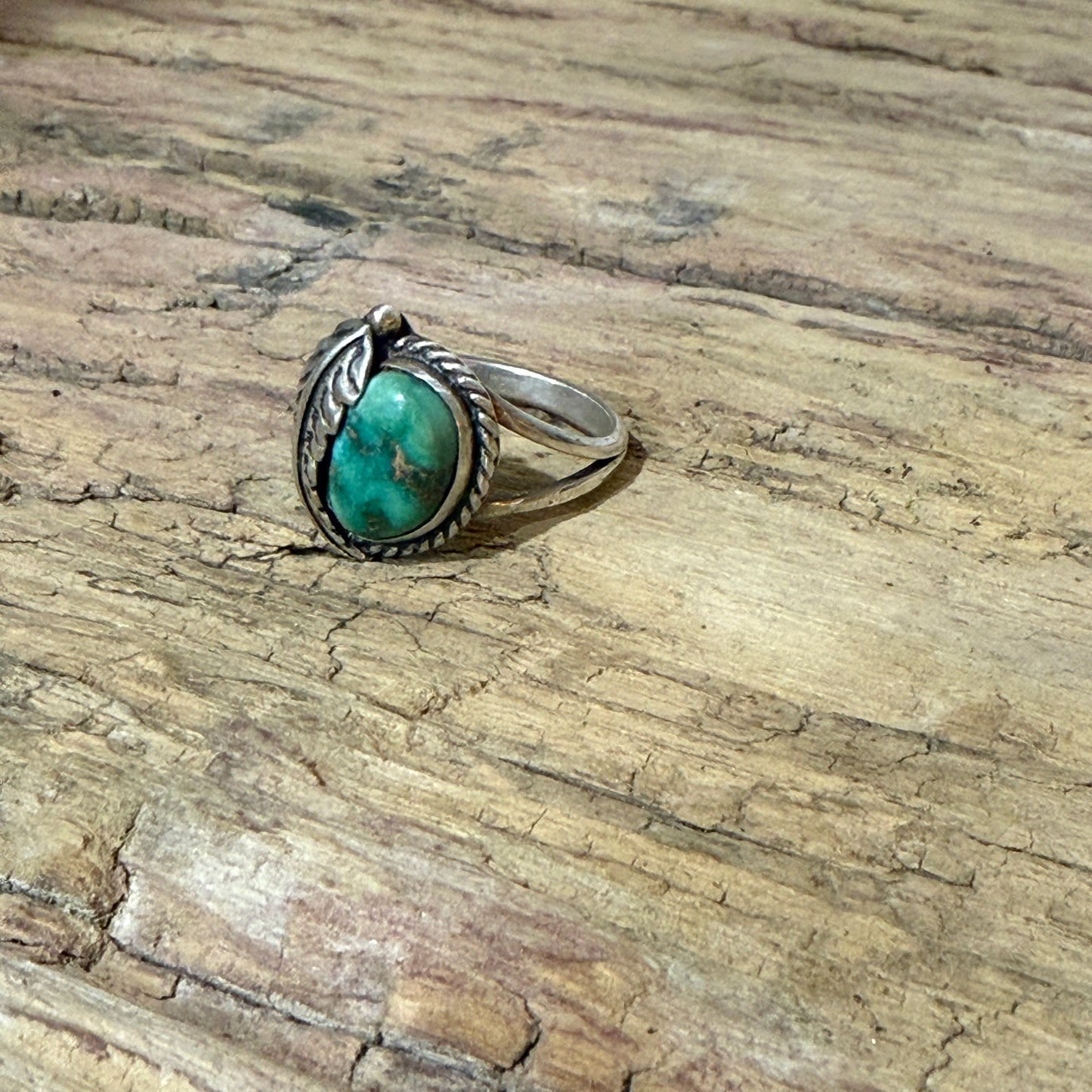 Size 9.5 Vintage Sterling Silver Turquoise Ring