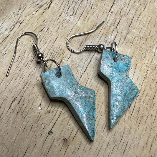 Natural Turquoise Bolt Earrings High Voltage Ranch