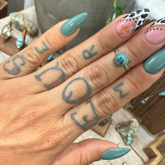 Size 3 Vintage Turquoise Sterling Silver Ring