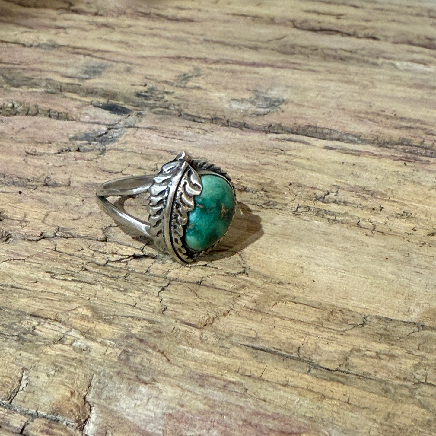 Size 9.5 Vintage Sterling Silver Turquoise Ring